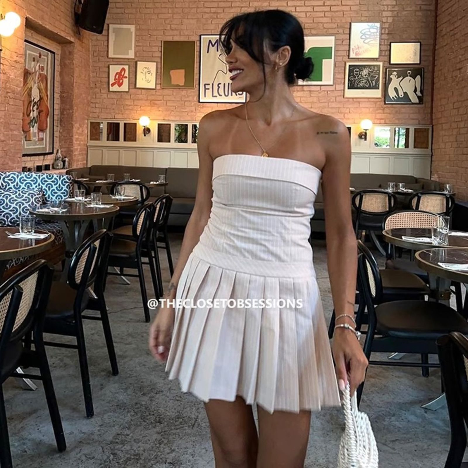 Zara ZARA BLOGGER FAVE!!! Short Pleated Dress NWT Size L / US 10 / IT 46 - 3 Thumbnail
