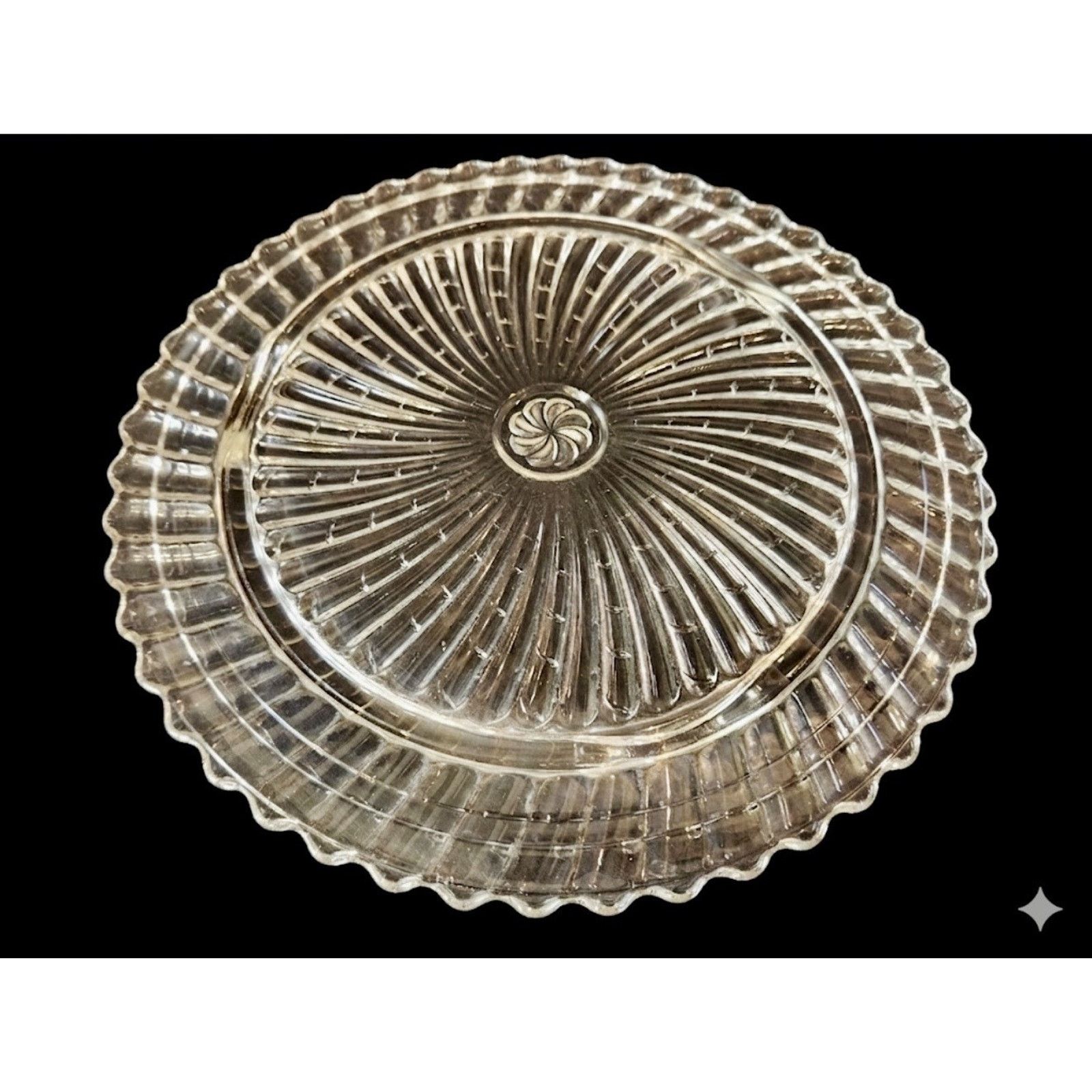 Other VINTAGE Federal Pressed Glass Footed Cake Plate Clear Glass Size ONE SIZE - 4 Thumbnail