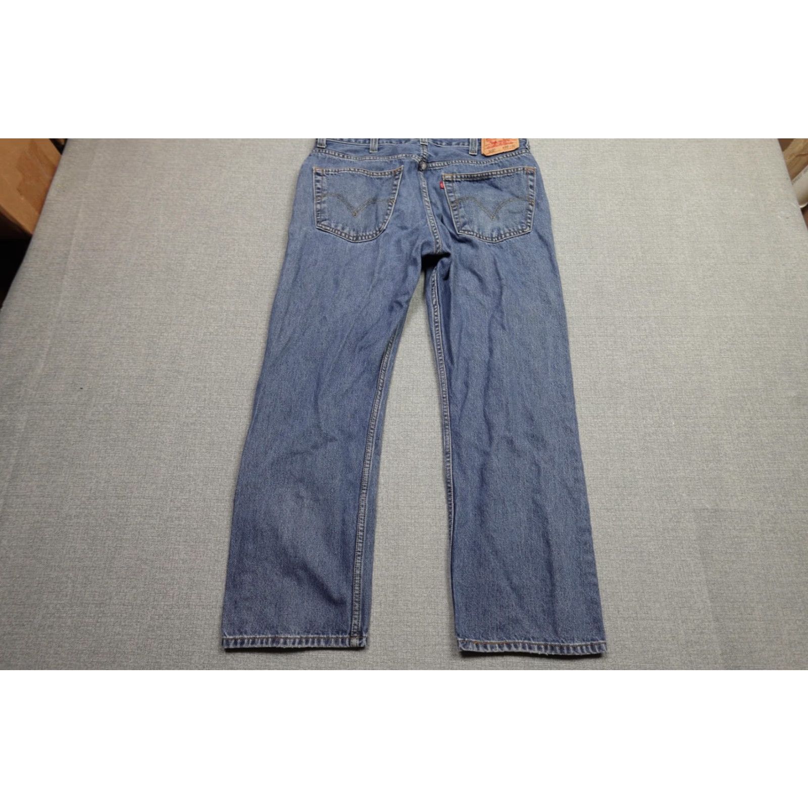 Levi's Levi's 505 Jeans Mens 38x30 Regular Fit Denim Blue Medium Wash Straight 5-Pocket Zip Fly Brown Patch 100% Cotton Casual Pants Mens Size US 38 / EU 54 - 4 Thumbnail