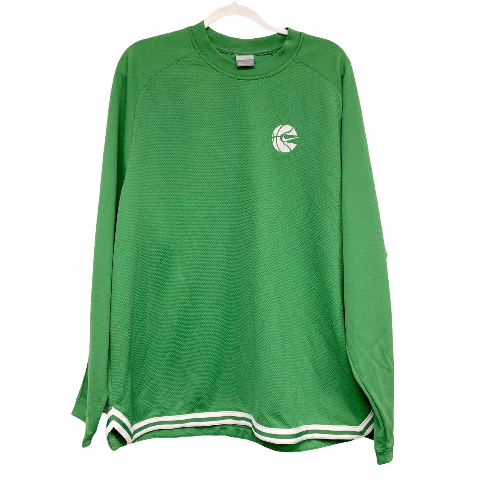 image of Vintage Y2K Nike Swoosh Team Long Sleeve Shooting Jersey in Green, Men's (Size XL)