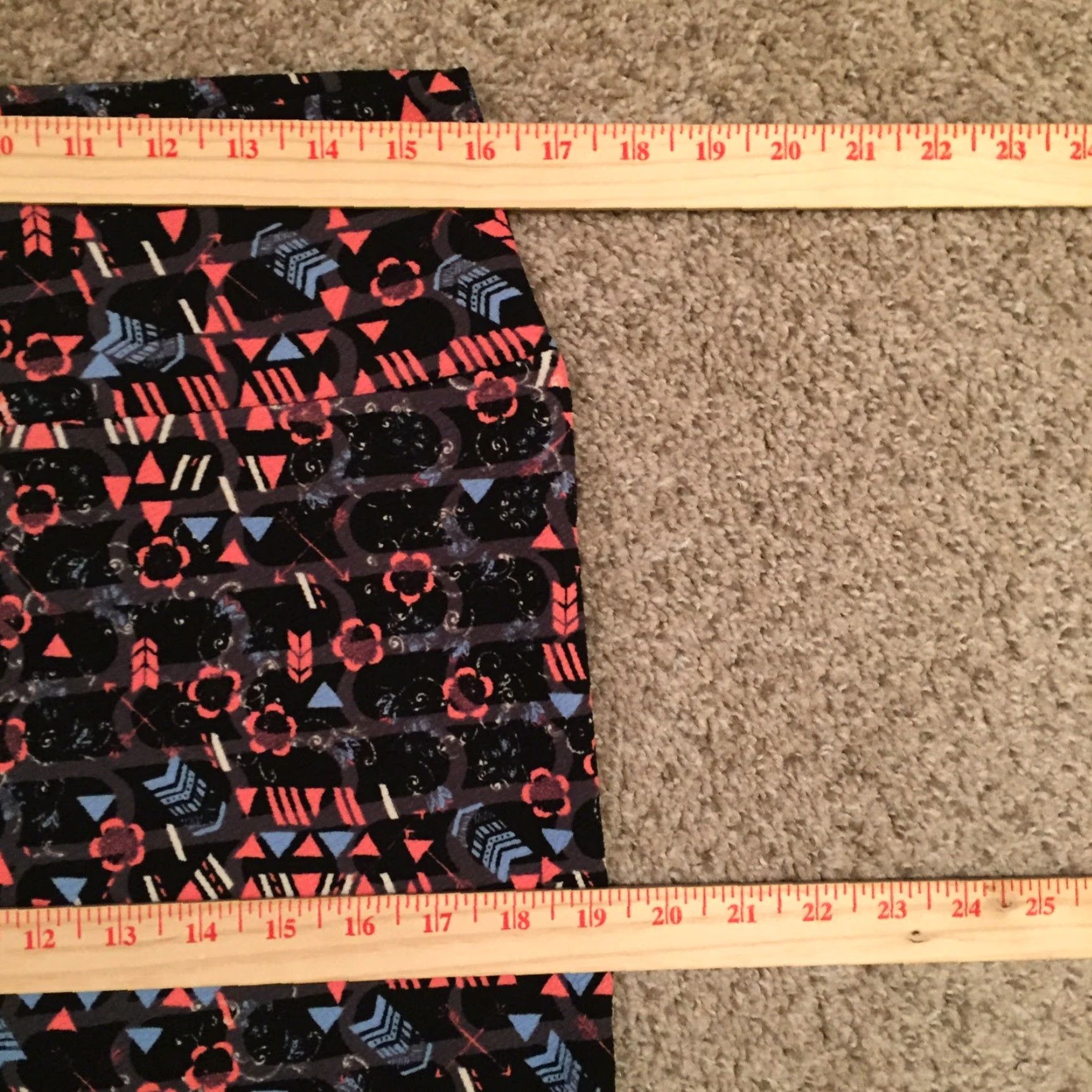 Vintage LuLaRoe Cassie Skirt XL Gray Orange Geometric Knee Length Unlined Pull On Size 40" / US 18 - 3 Thumbnail