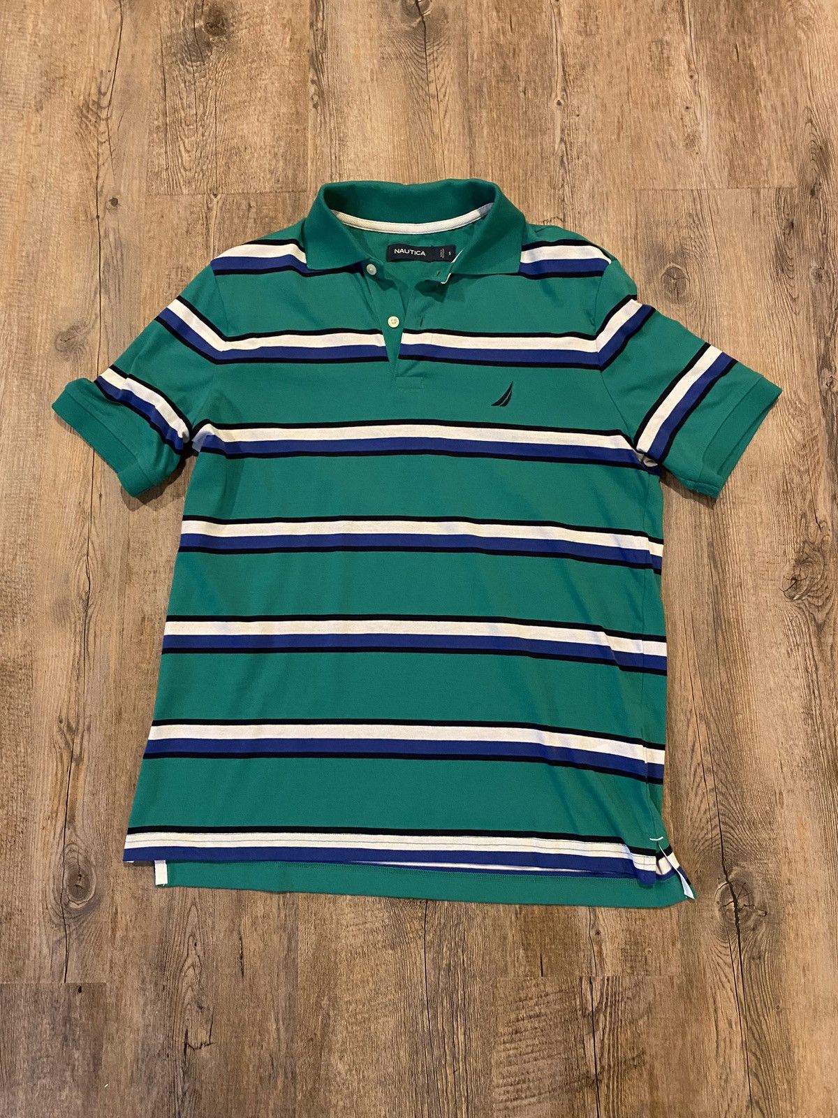 Nautica Nautica Green Horizontal Stripe Polo Size US M / EU 48-50 / 2 - 1 Thumbnail