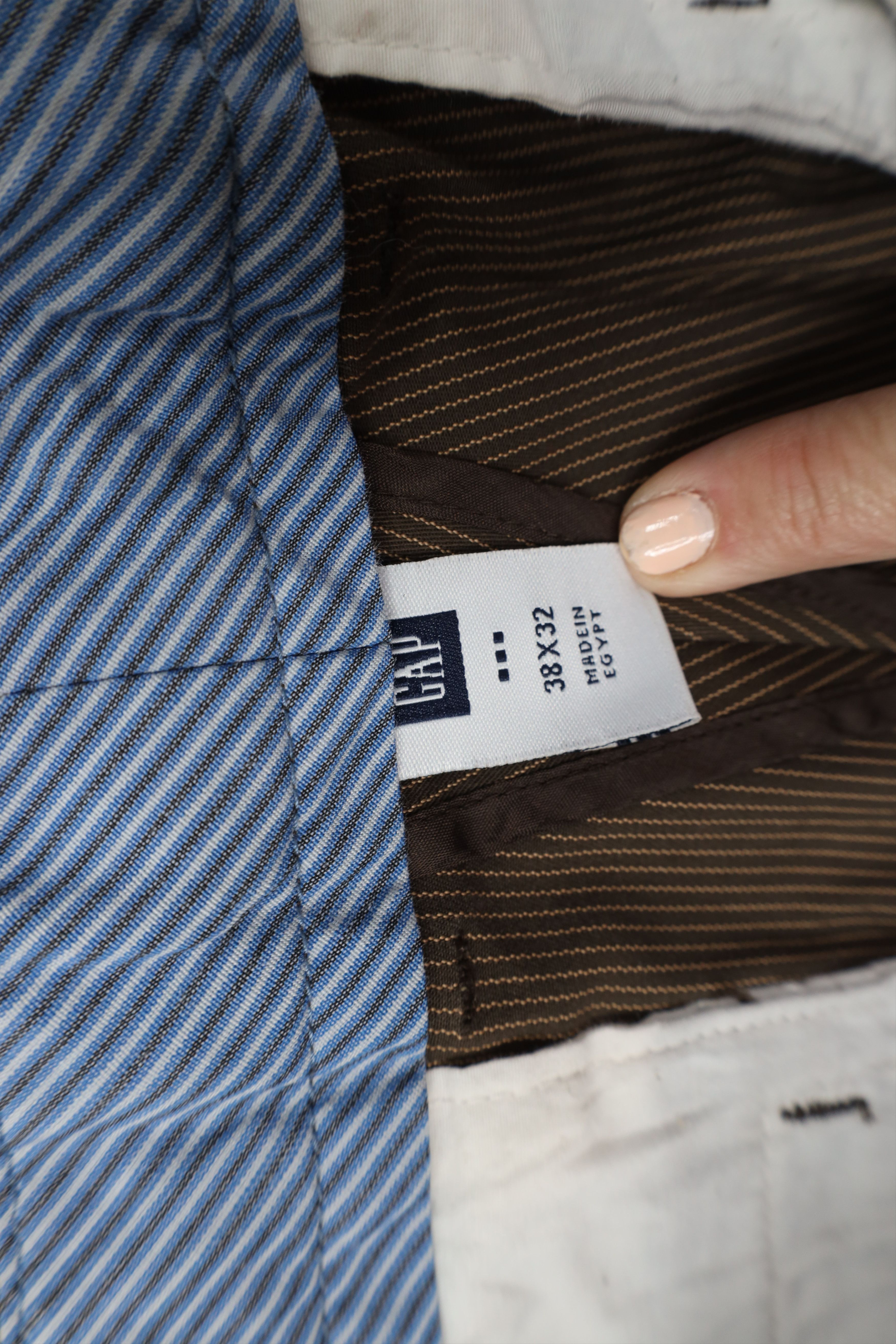 Gap Vintage Y2K Gap Pinstriped Flare Wide Leg Chino Pants Brown Size US 38 / EU 54 - 6 Thumbnail