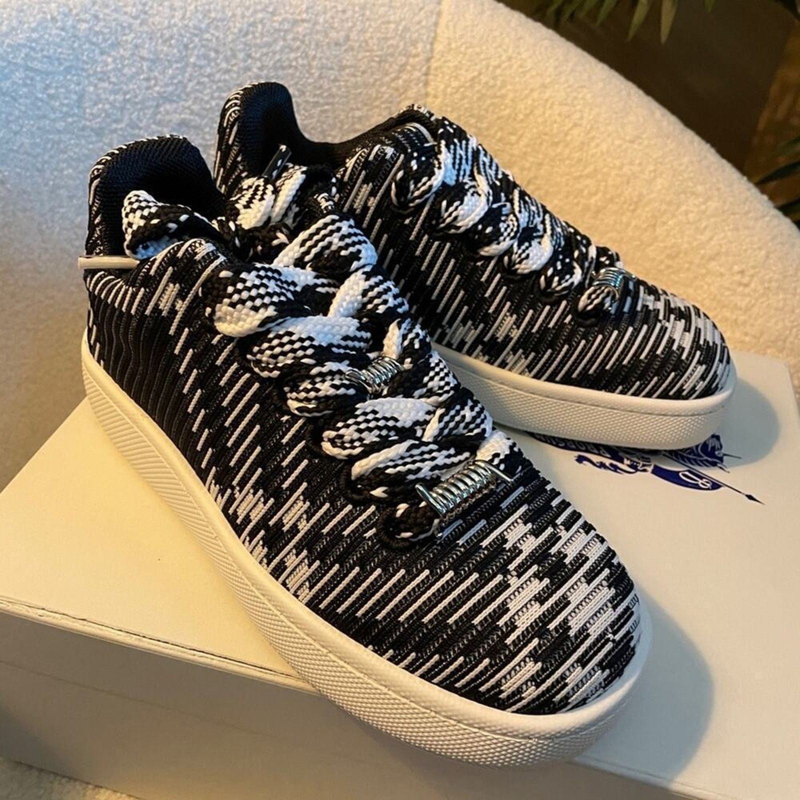 Burberry Burberry Box Check Knit Low-Top Sneakers 37 Size US 7 / IT 37 - 4 Thumbnail