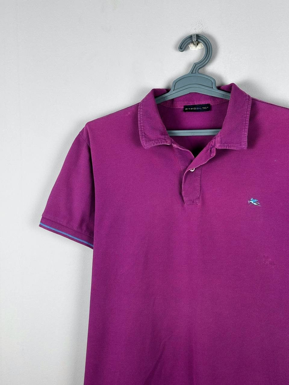 Etro Etro Purple Vintage Polo T-Shirt mini logo Size US XXL / EU 58 / 5 - 2 Thumbnail