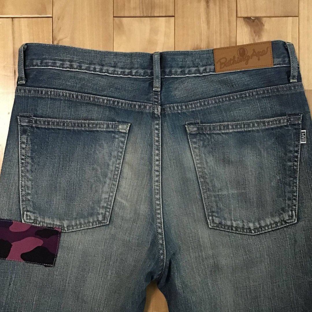 Bape BAPE TYPE-05 MIX CAMO PATCHWORK DAMAGED DENIM PANTS ★size M Size US 32 / EU 48 - 4 Thumbnail