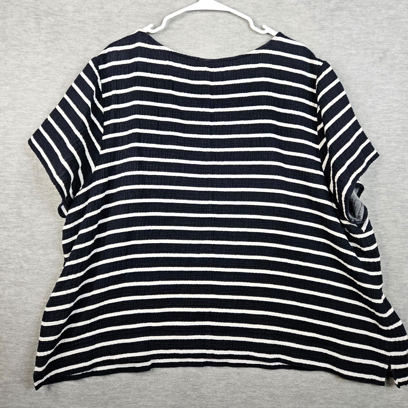 J. Jill J.JILL Women's Multicolor Cotton Short Sleeve Round Neck Top 4X Shirt Blouse Casual Overall Size XXL / US 16-18 / IT 52-54 - 2 Thumbnail