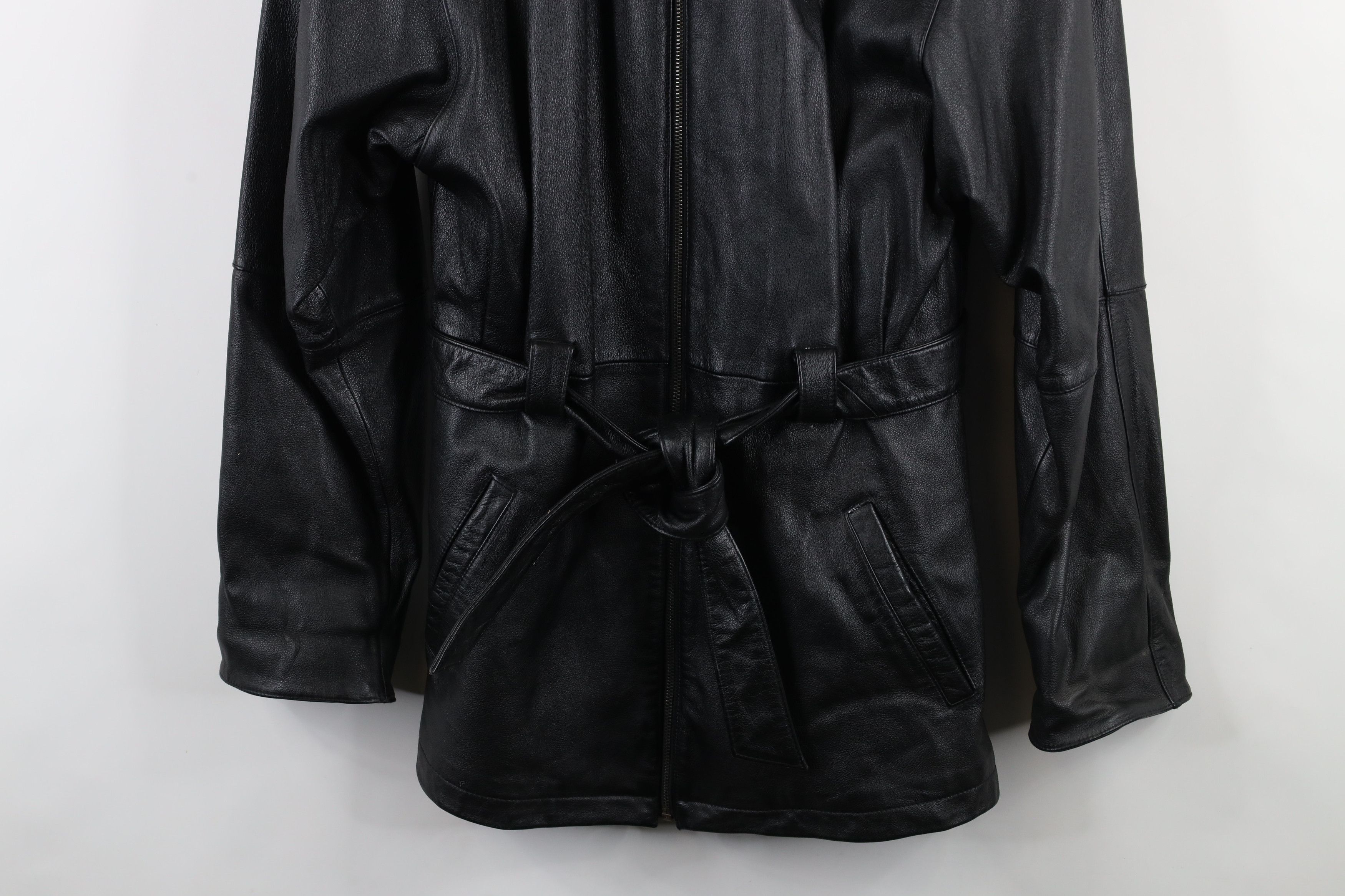 Vintage Vintage 90s Streetwear Full Zip Leather Trench Coat Jacket Size US M / EU 48-50 / 2 - 3 Thumbnail