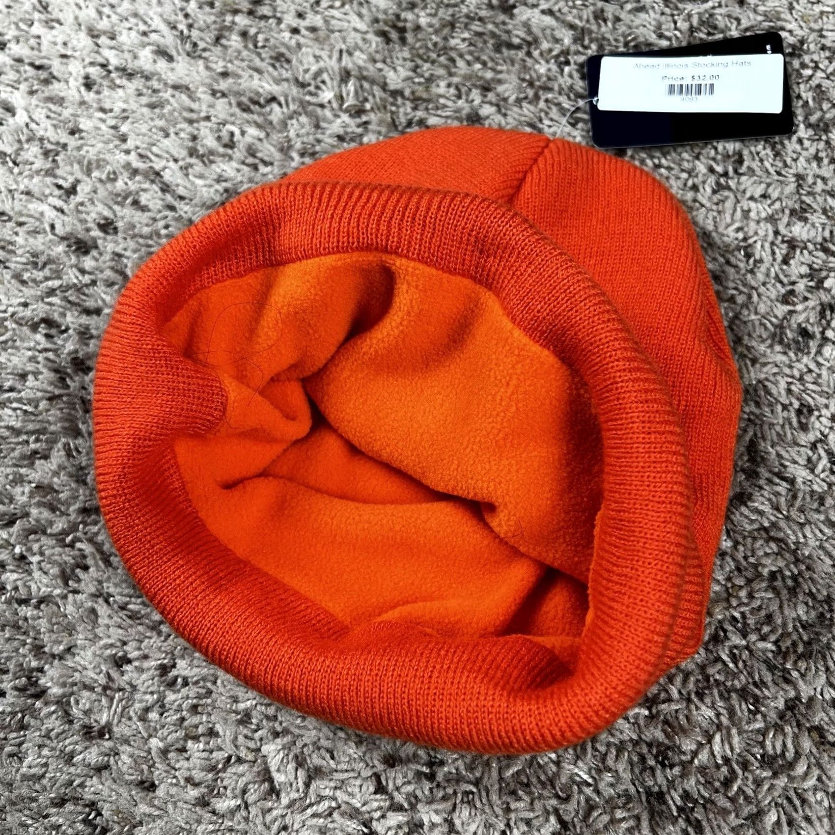 Vintage Ahead Illinois College Cuffed Soft Orange Knit Beanie Hat Adult One Size Lined Size ONE SIZE - 7 Thumbnail