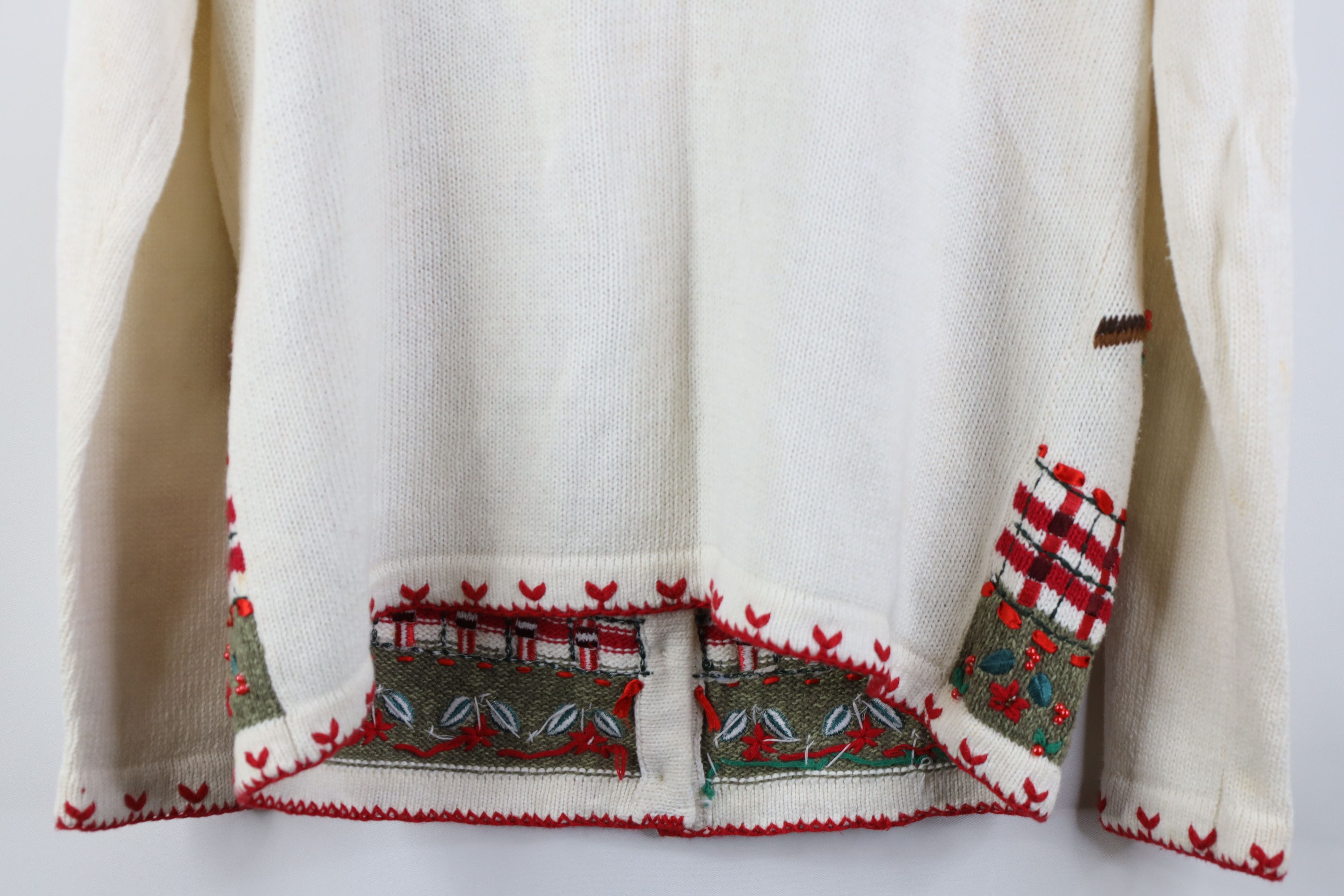 Vintage Vintage 90s Y2K Babydoll Nature Cardinal Bird Flower Sweater Size M / US 6-8 / IT 42-44 - 18 Thumbnail
