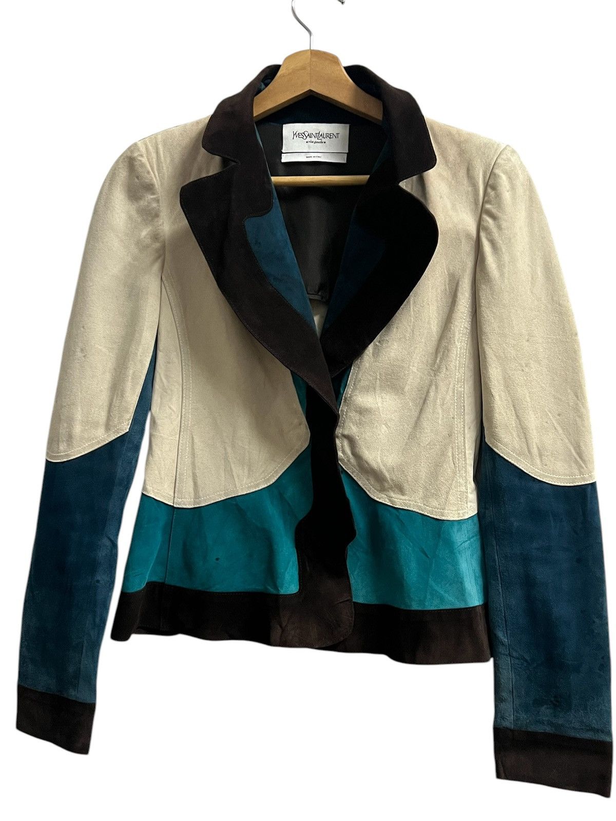 Seditionaries Yves Saint Laurent Multicolour Suede Jacket Size XS / US 0-2 / IT 36-38 - 1 Thumbnail