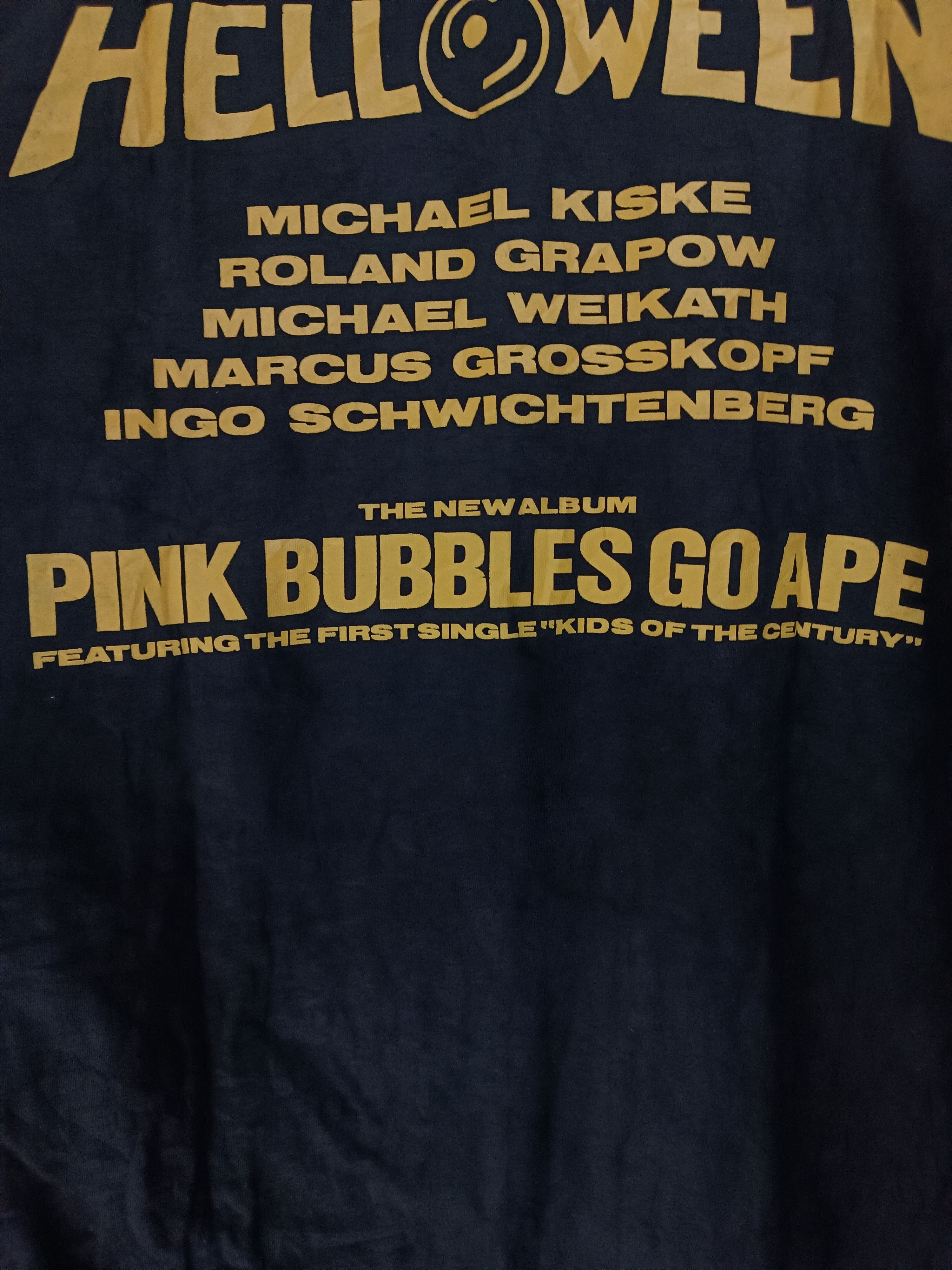 Band Tees VINTAGE 90'S HELLOWEEN PINK BUBBLES POWER METAL TEE meatloaf Size US M / EU 48-50 / 2 - 20 Thumbnail