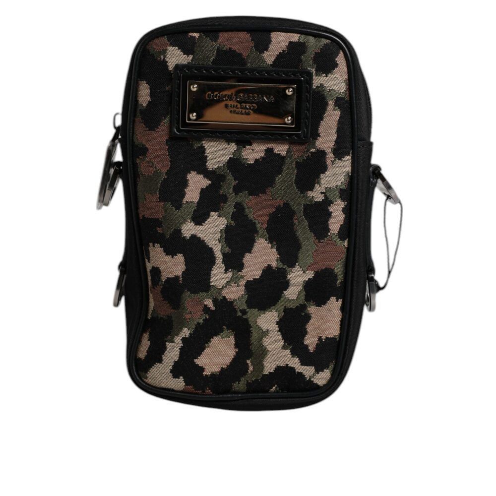 Dolce & Gabbana Dolce & Gabbana Multicolor Leopard Jacquard Logo Plaque Neck Size ONE SIZE - 1 Thumbnail