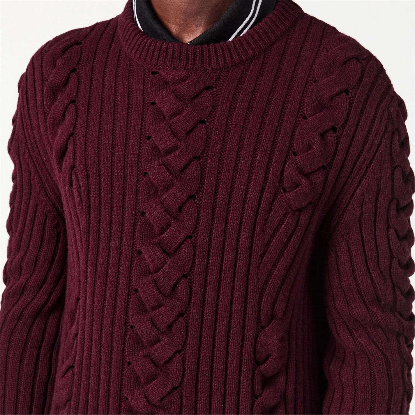 Alexander McQueen o1g2r1mq0326 Alex Cable Knit Structured Fit Crew Neck Jumper Size US XL / EU 56 / 4 - 5 Thumbnail