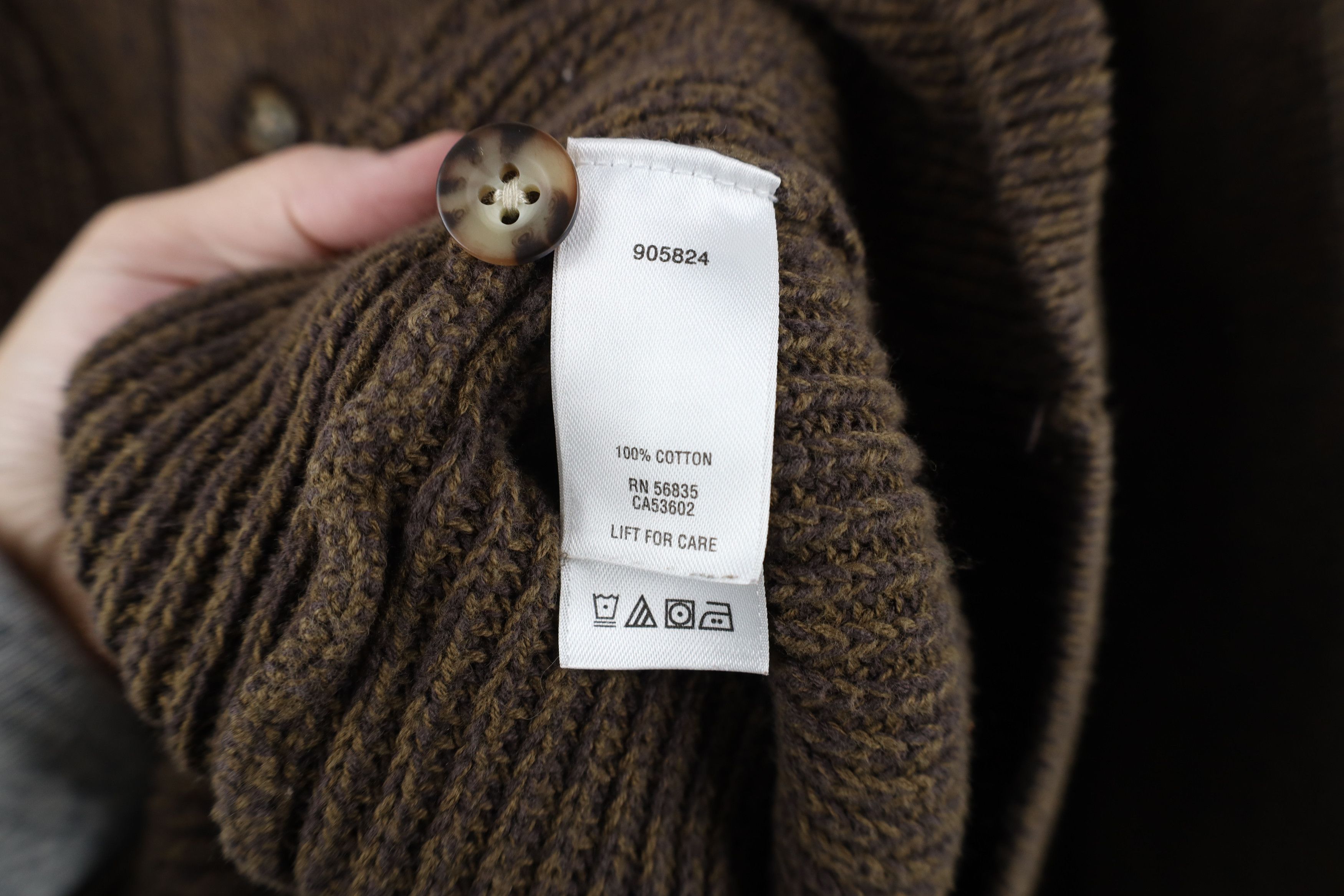 Cabelas Vintage Cabelas Cotton Ribbed Knit Henley Sweater Brown Size US XL / EU 56 / 4 - 9 Thumbnail