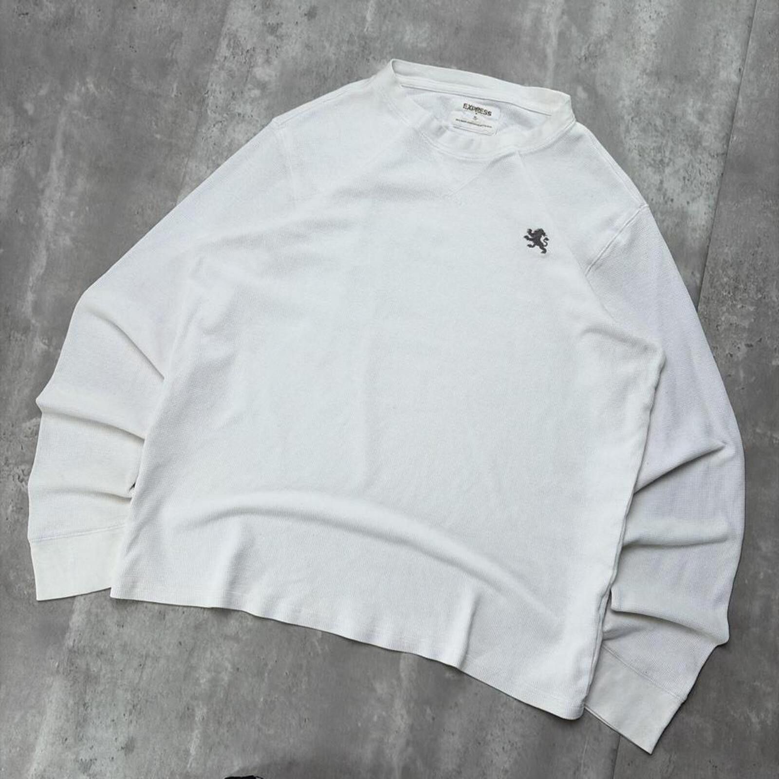 Express Y2K White Express Grunge Skater Thermal Long Sleeve Shirt Size US XL / EU 56 / 4 - 2 Thumbnail