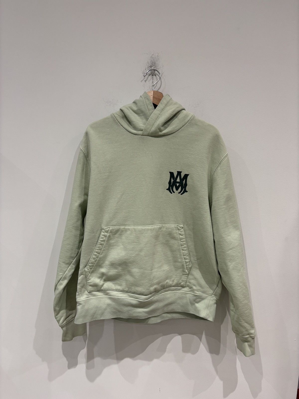 Amiri Amiri MA Logo Hoodie Sage Green Size: XL Size US XL / EU 56 / 4 - 1 Thumbnail