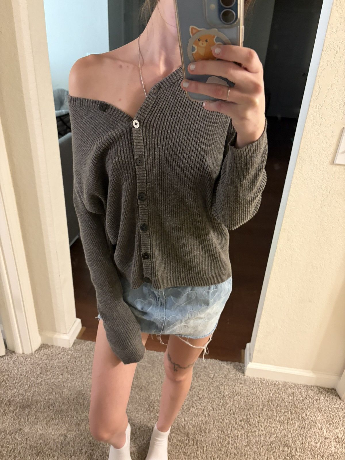 Faded Glory Vintage Grey Button-Up Sweater Size S / US 4 / IT 40 - 1 Thumbnail