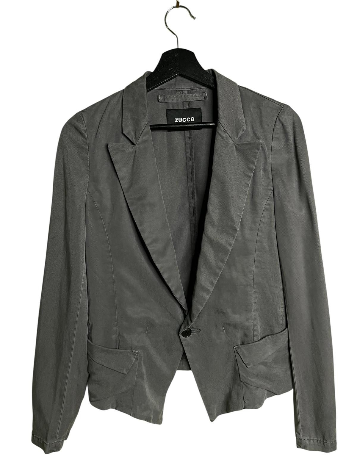 Zucca Zucca Japan Cropped Asymmetric Hem Cotton Blazer Gray S Size S / US 4 / IT 40 - 3 Thumbnail