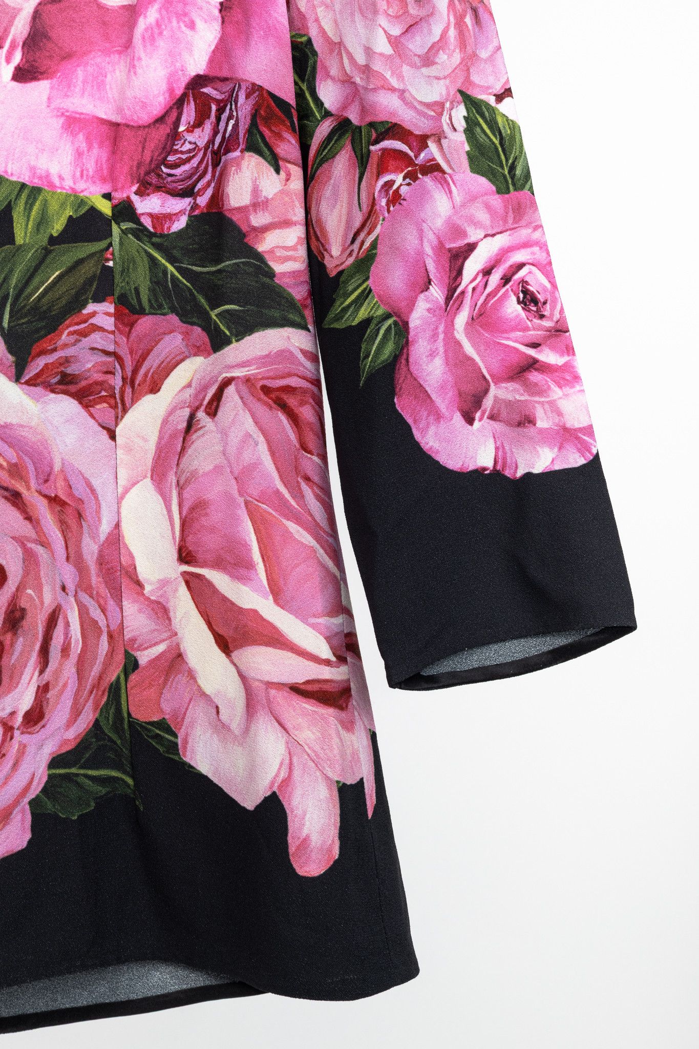 Dolce & Gabbana Dolce & Gabbana Nero Rose Floral Printed Crêpe Top Size S / US 4 / IT 40 - 5 Thumbnail