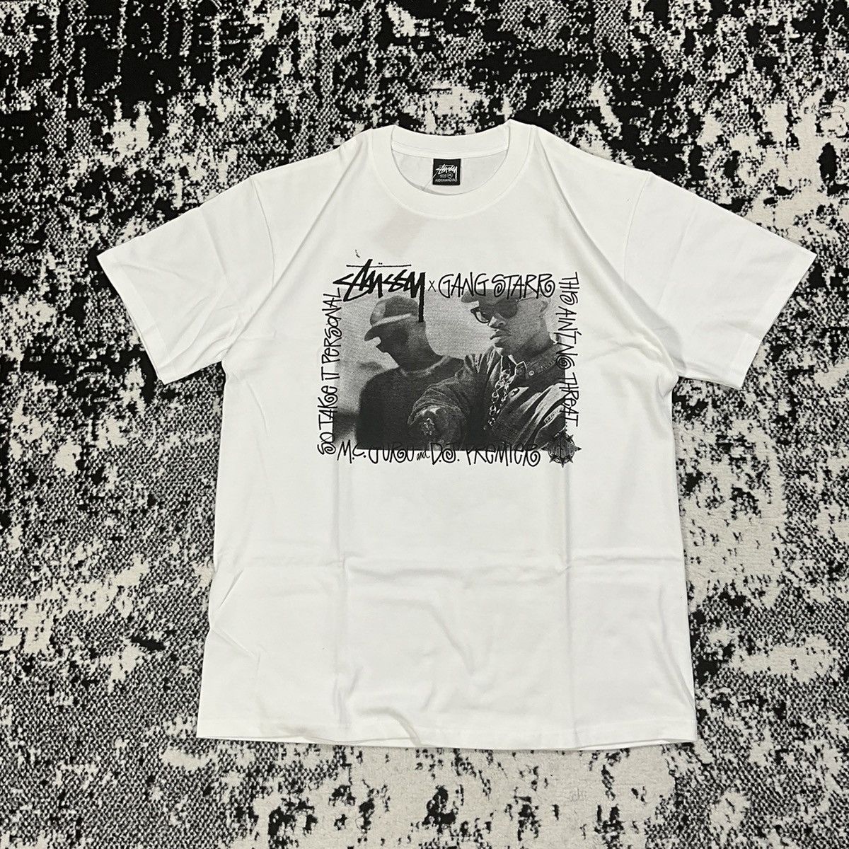 image of Stussy Gangstarr Take It Personal Tee In White - M, Men's (Size Medium)