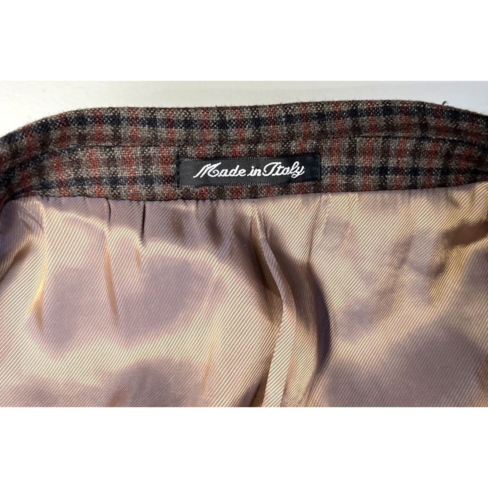Vintage Sartoria Tosi Blazer Jacket Plaid Wool Blend Elbow Patches Made in Italy Sz 40 R Brown Men’s Size 40R - 7 Thumbnail