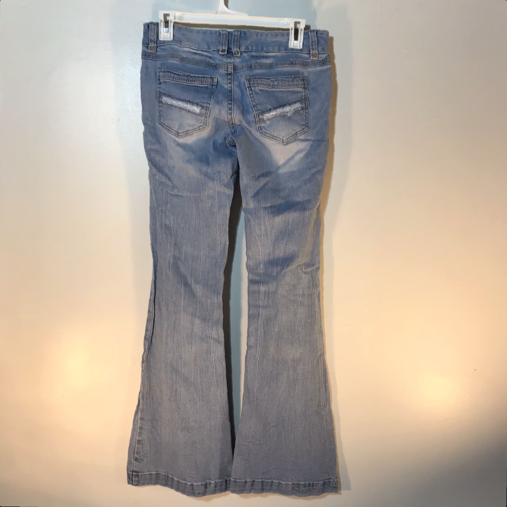 Vintage VINTAGE Amethyst Women Jeans Flared Distressed Low-Rise Juniors Size 9 Blue Size 30" / US 8 / IT 44 - 4 Thumbnail