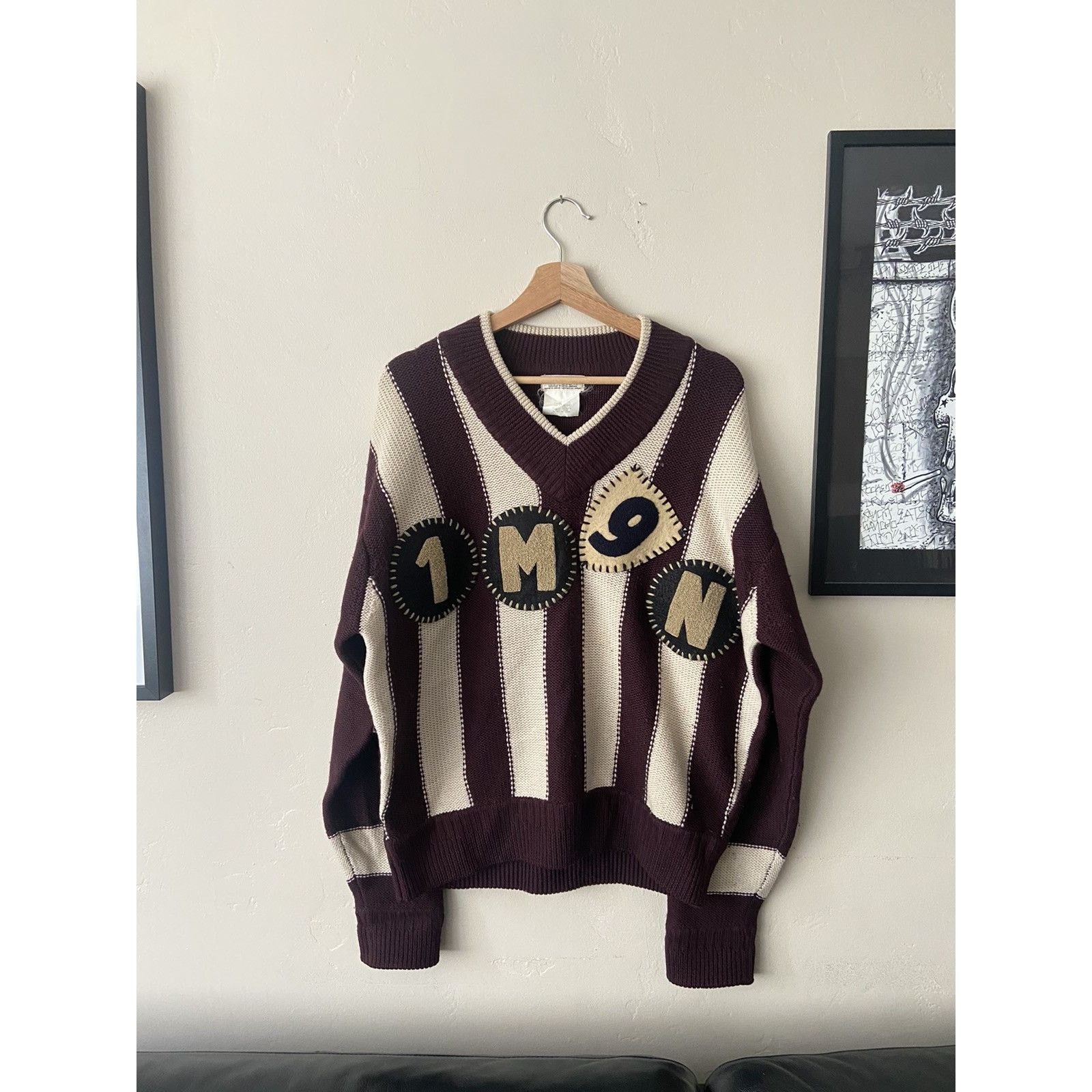 Matsuda Vintage Collegiate Patch Wool Sweater Size US L / EU 52-54 / 3 - 1 Thumbnail