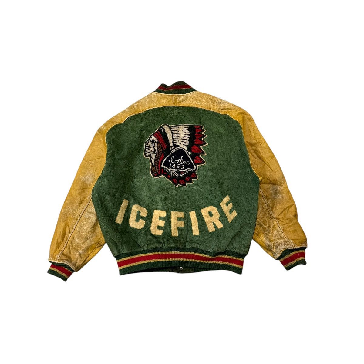 Leather Vintage Ice Fire 1953 Pig Skin Leather Varsity Jacket Size US M / EU 48-50 / 2 - 1 Thumbnail