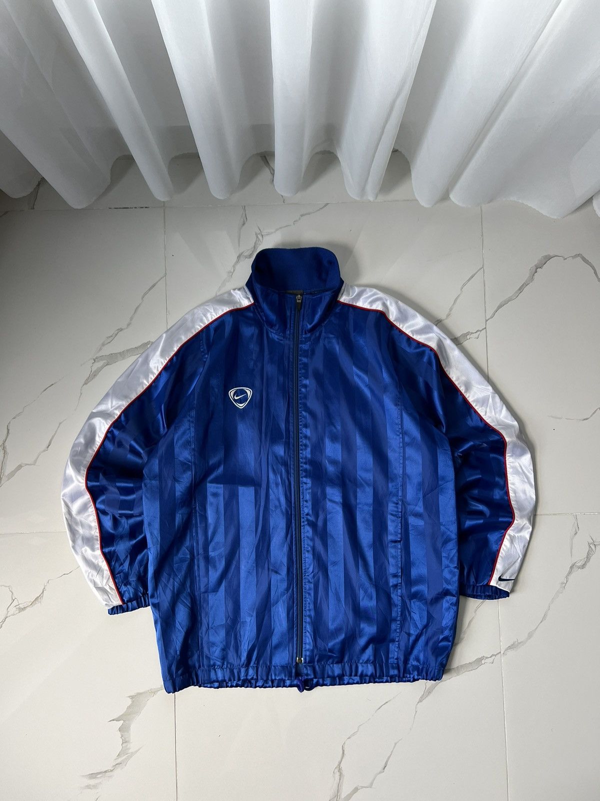 Nike × Vintage 90's NIKE TEAM BACK SWOOSH LOGO RARE STRIPE Y2K TRACK JACKET Size US M / EU 48-50 / 2 - 1 Thumbnail