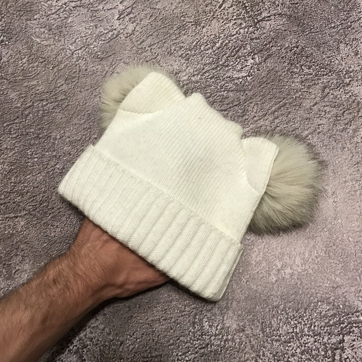 Vintage Vintage 90s Mohair Pom Beanie Emo Grunge Alt Streetwear OS Size ONE SIZE - 2 Thumbnail