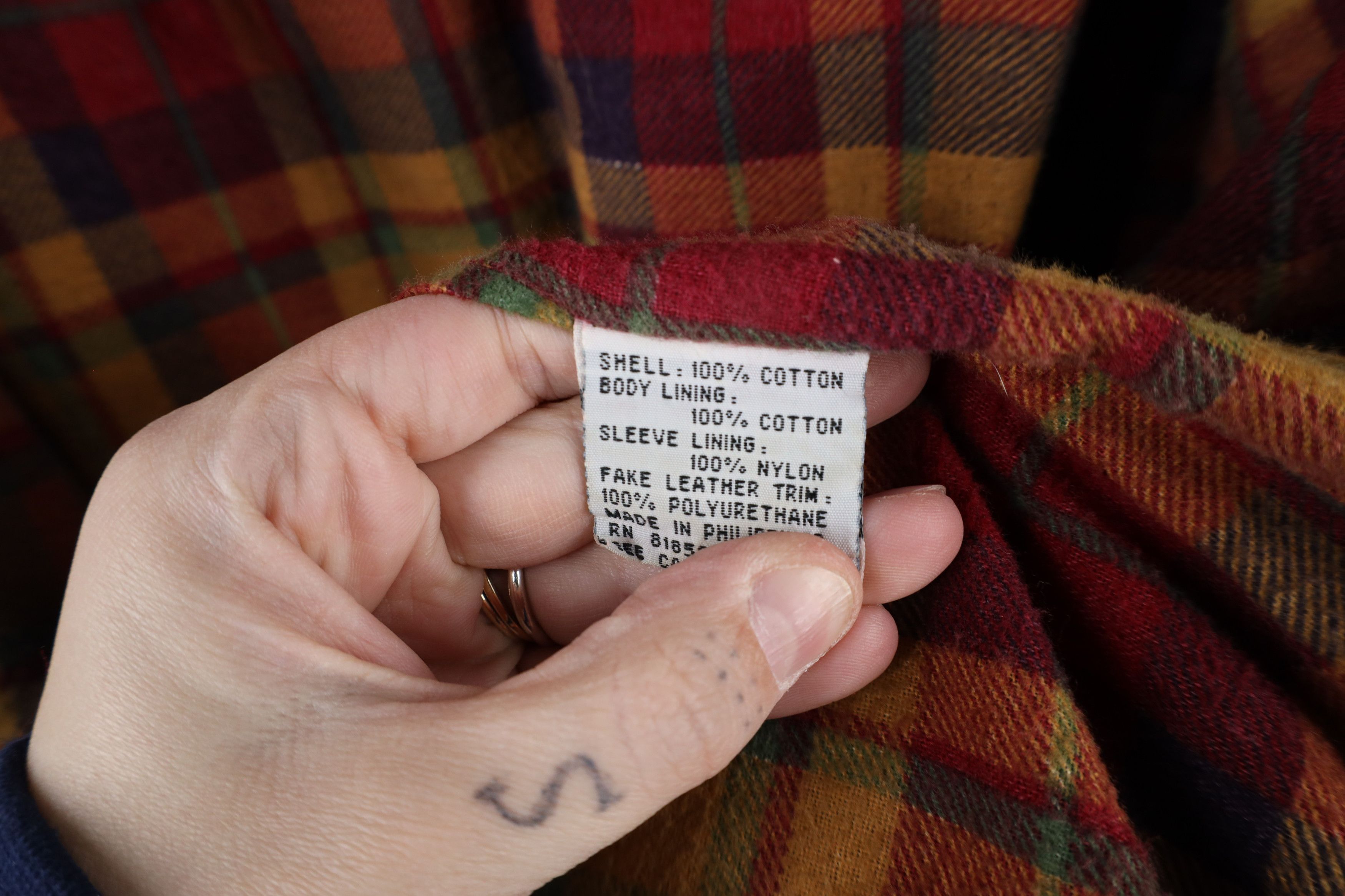 Vintage Vintage 90s Streetwear Leather Collar Flannel Lined Jacket Size S / US 4 / IT 40 - 12 Thumbnail