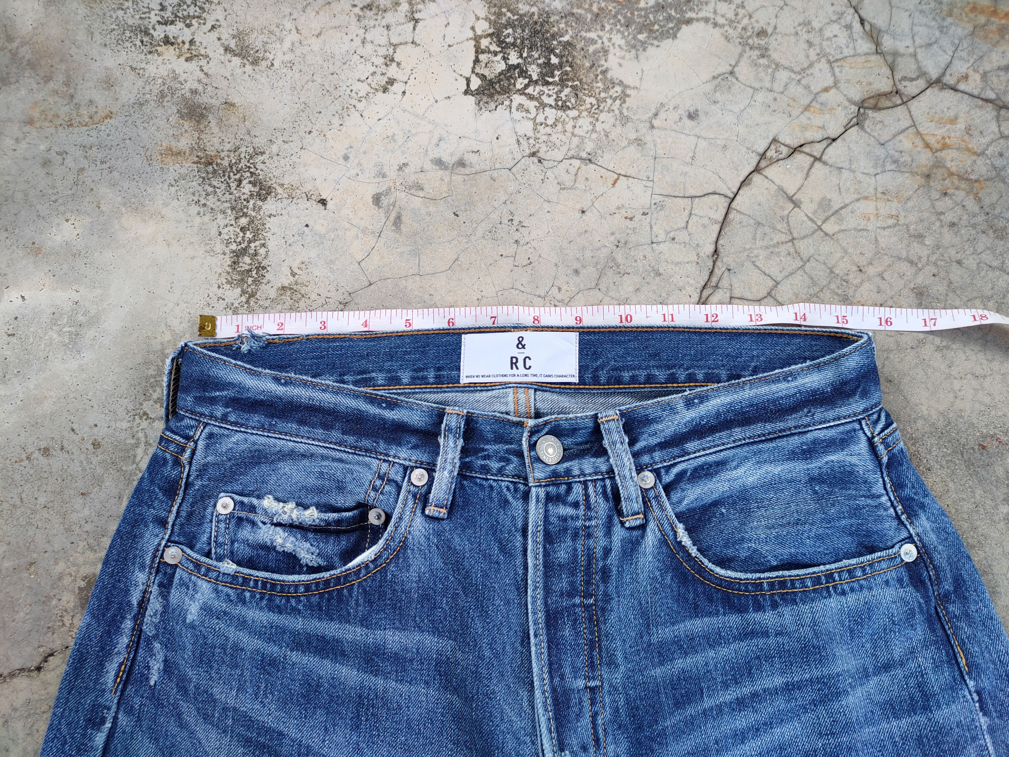 VINTAGE & RC FADED RIPPED JEANS DENIM PANTS