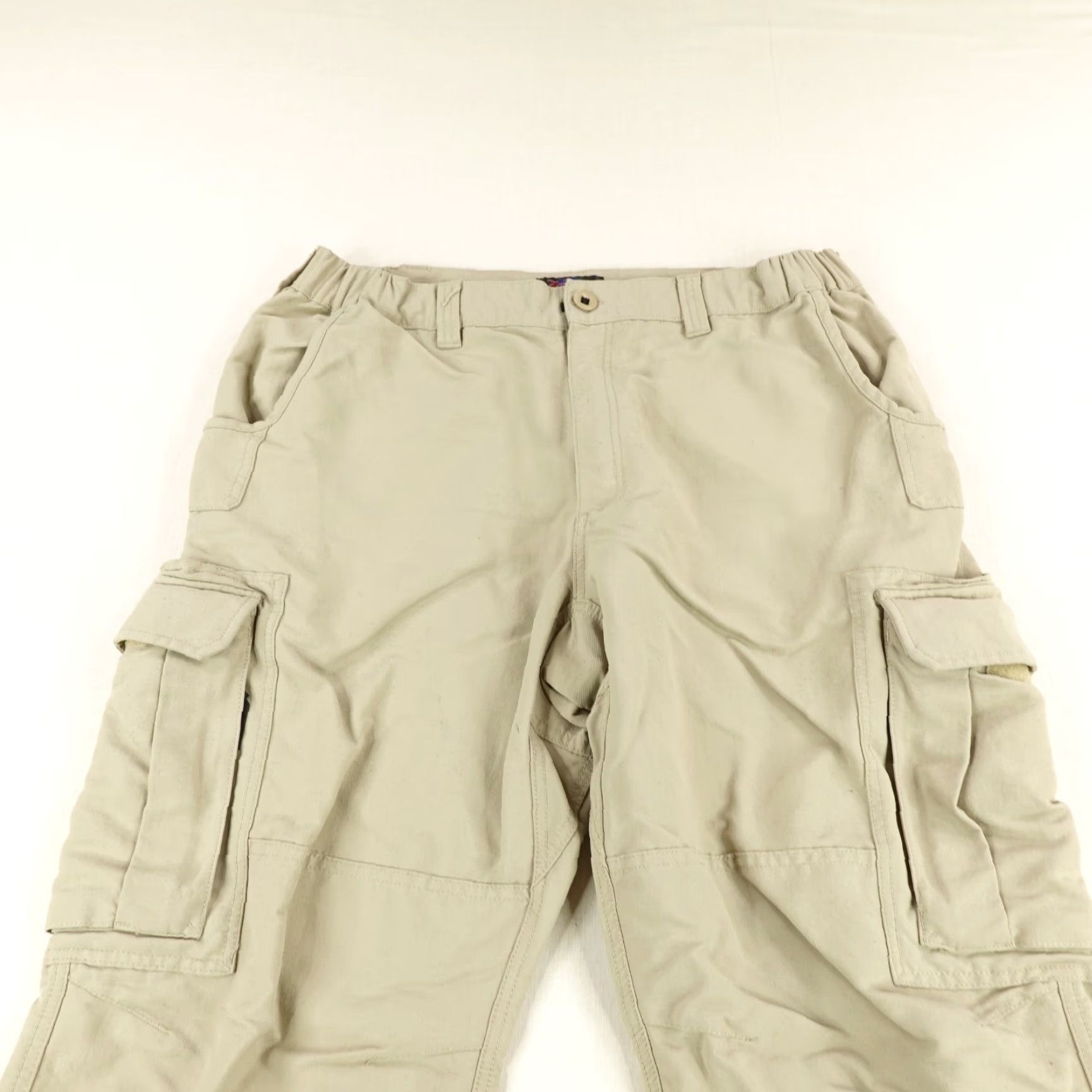 Rails VINTAGE Rail Riders Cargo Pants Mens Large Khaki Tan Nylon Relaxed Wide-Leg Outdoors Size US 34 / EU 50 - 2 Thumbnail