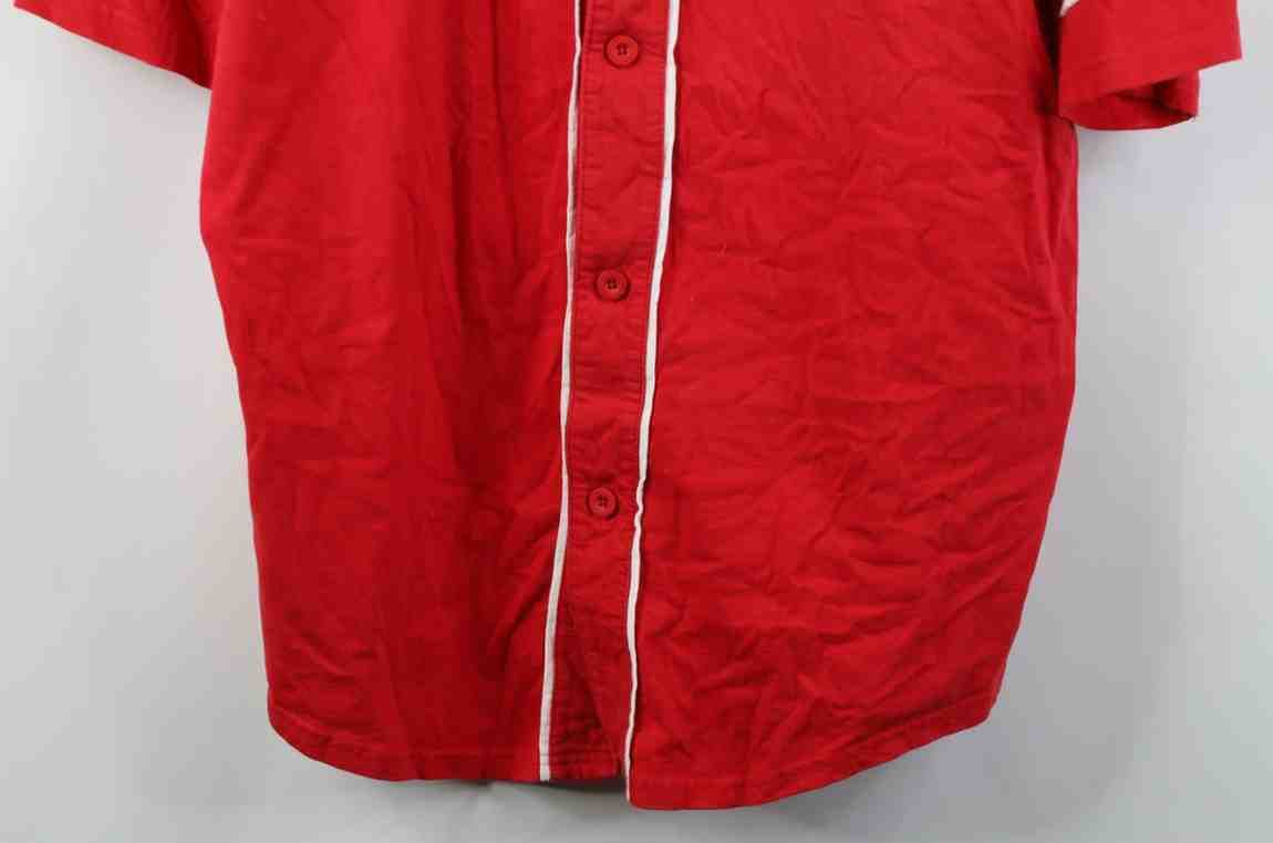 Vintage Vintage 90s Cleveland Indians Baseball Jersey Red Cotton Size US L / EU 52-54 / 3 - 3 Thumbnail