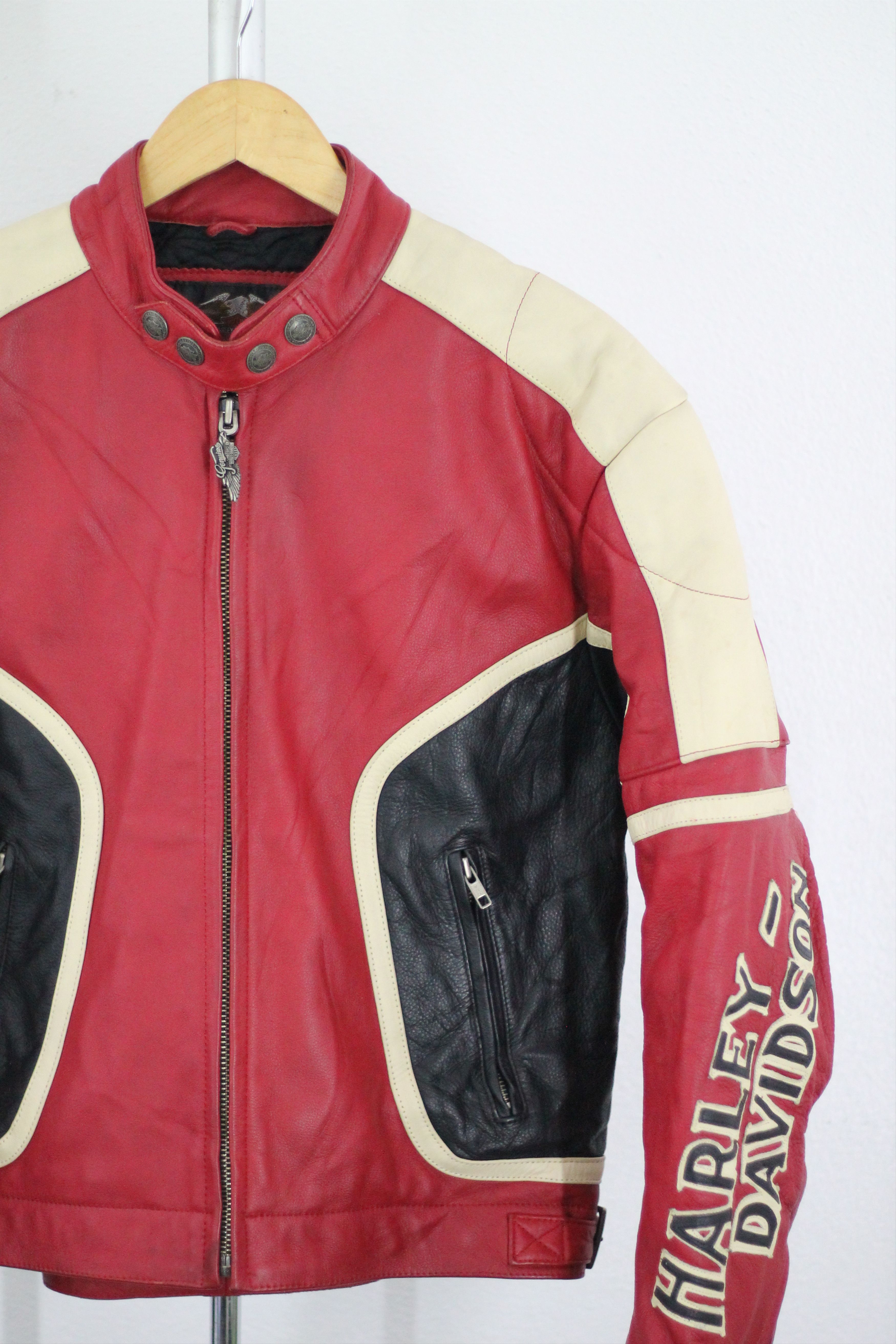 Harley Davidson × Vintage RARE! Vintage HARLEY DAVIDSON Leather Jacket. Size US L / EU 52-54 / 3 - 5 Thumbnail