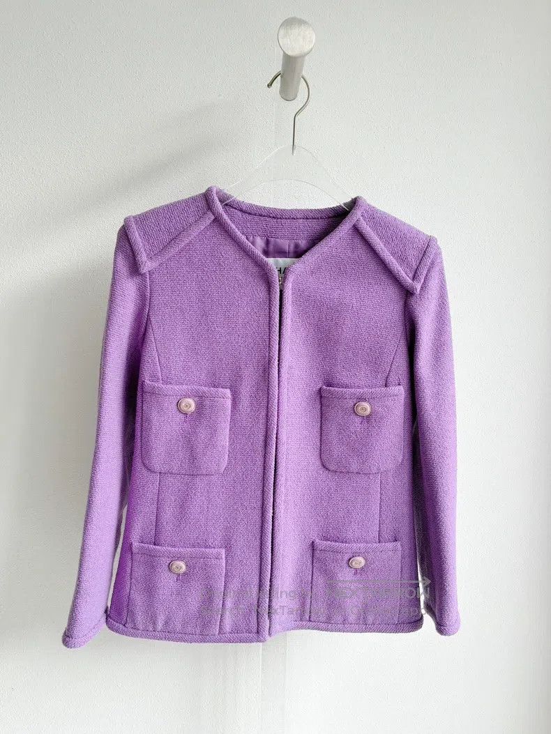 Chanel Chanel 20C purple tweed coat Size XXS / US 00 / IT 34 - 2 Thumbnail