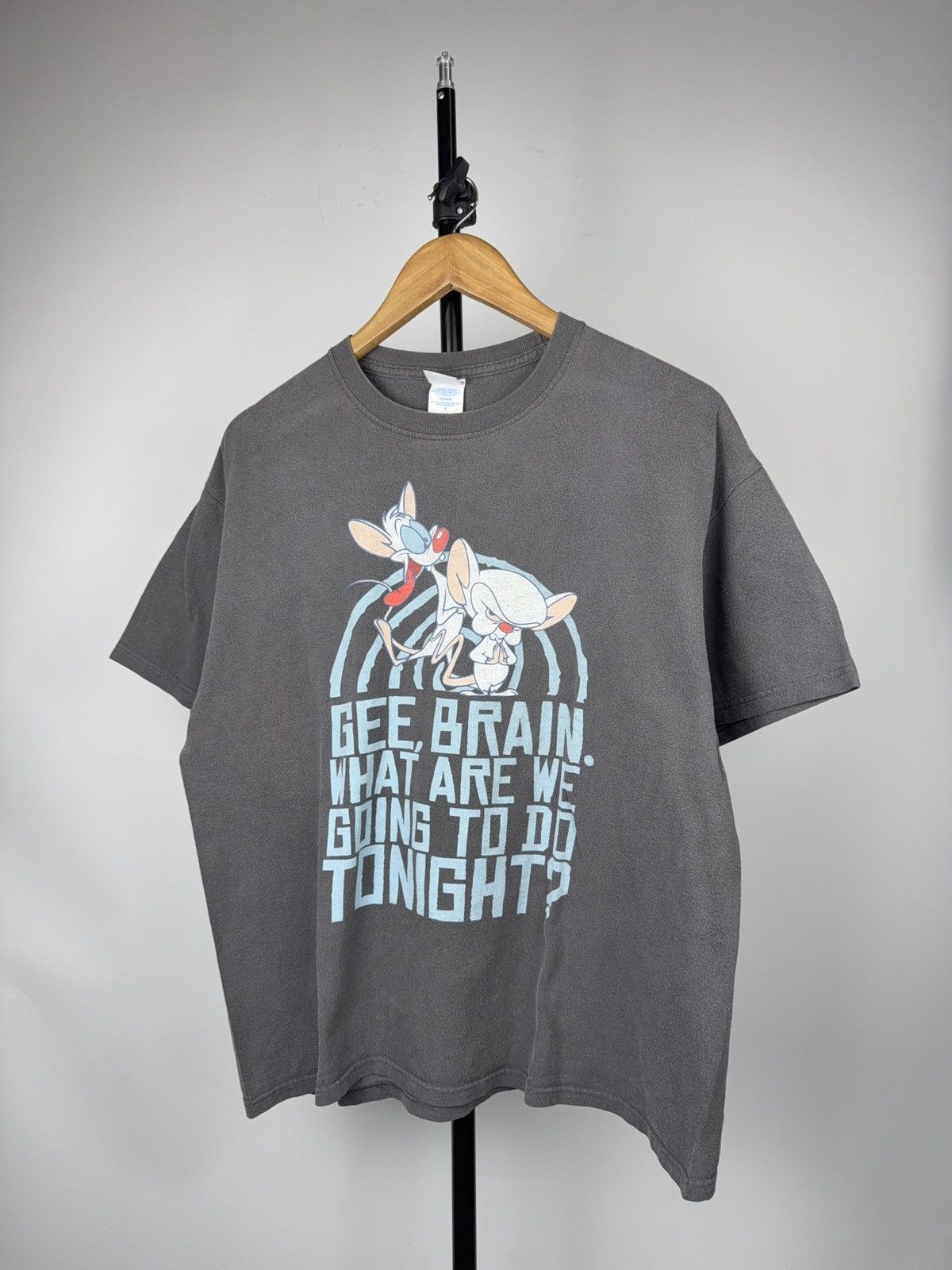 Warner Bros 2007 Pinky and the Brain Vintage Quote Graphic T-Shirt Size US L / EU 52-54 / 3 - 1 Thumbnail