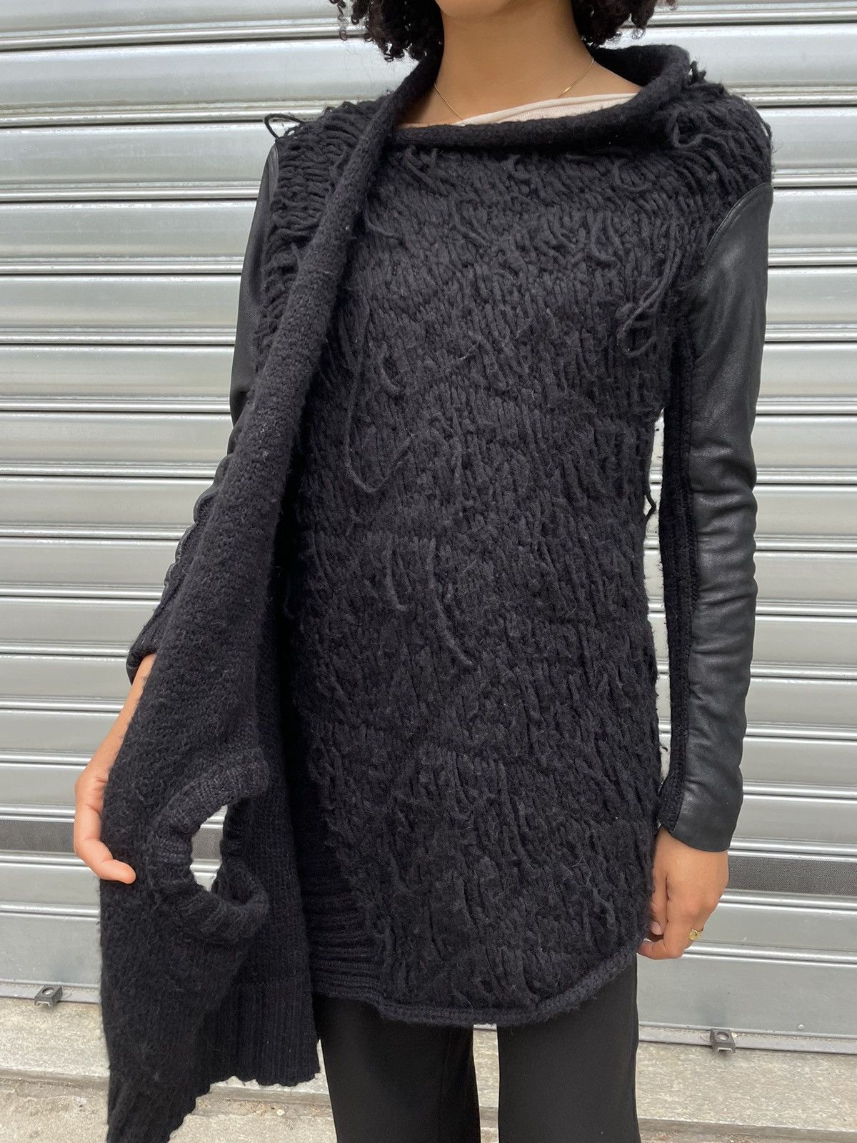 Isabel Benenato Isabel Benenato A/W 2011-2012 Cardigan Wool/Leather Size L / US 10 / IT 46 - 5 Thumbnail