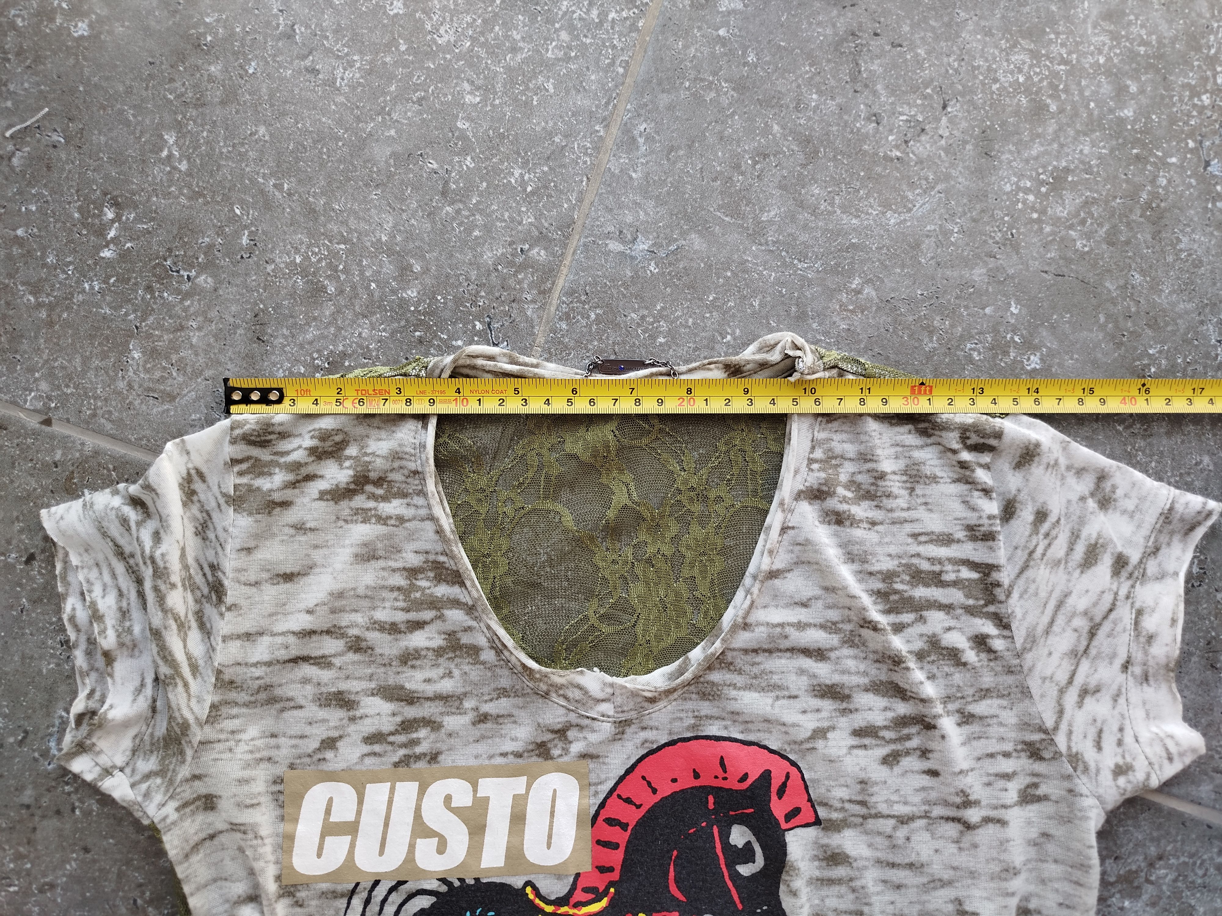 Custo Barcelona Top Short Sleeve Trojan Horse Lace Back Vintage Y2K Size 3/L Size L / US 10 / IT 46 - 9 Thumbnail
