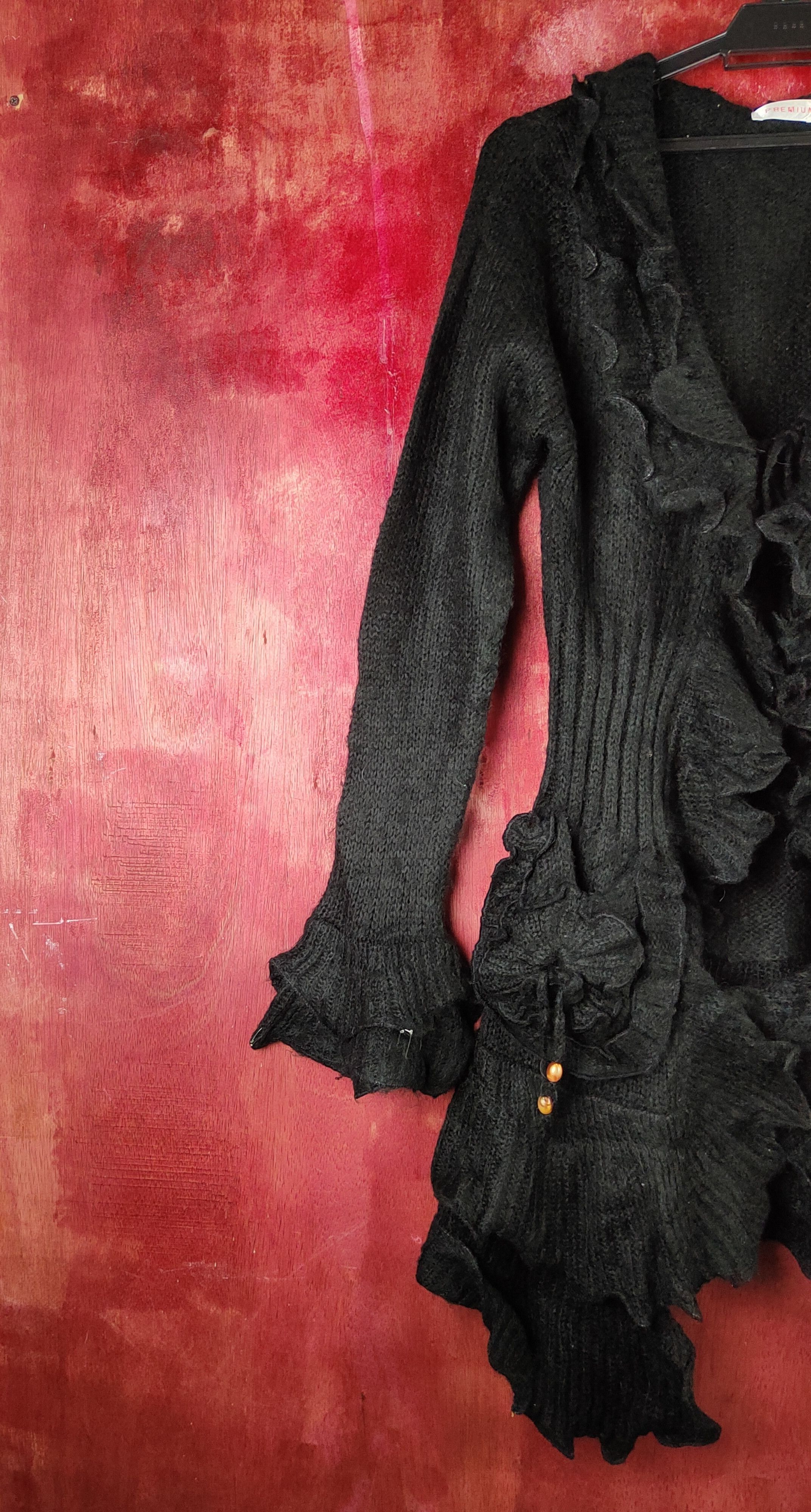 Vintage Premium Black Knitwear Cardigan #S2375 Size M / US 6-8 / IT 42-44 - 3 Thumbnail