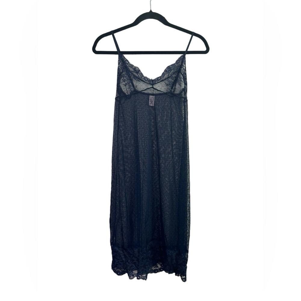 Designer Victoria’s Secret l Navy Sheer Lace Polka Dot Slip Gown XS Size ONE SIZE - 1 Thumbnail
