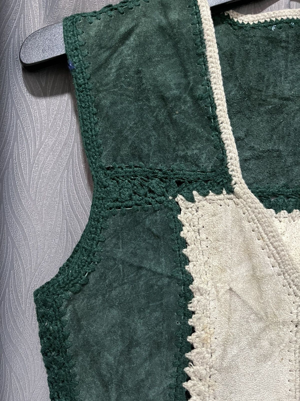 Leather × Vintage Vintage knitted suede leather Vest Size M / US 6-8 / IT 42-44 - 4 Thumbnail
