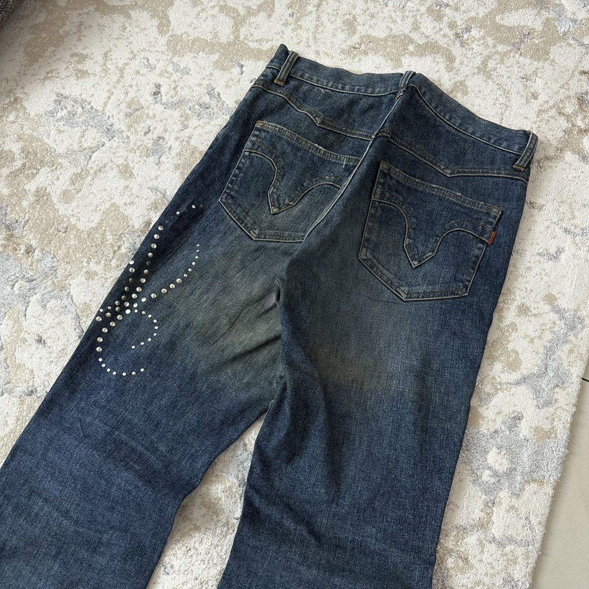 Tornado Mart rare 00s CUSTOM CULTURE Studded Flare Denim Size US 32 / EU 48 - 7 Thumbnail