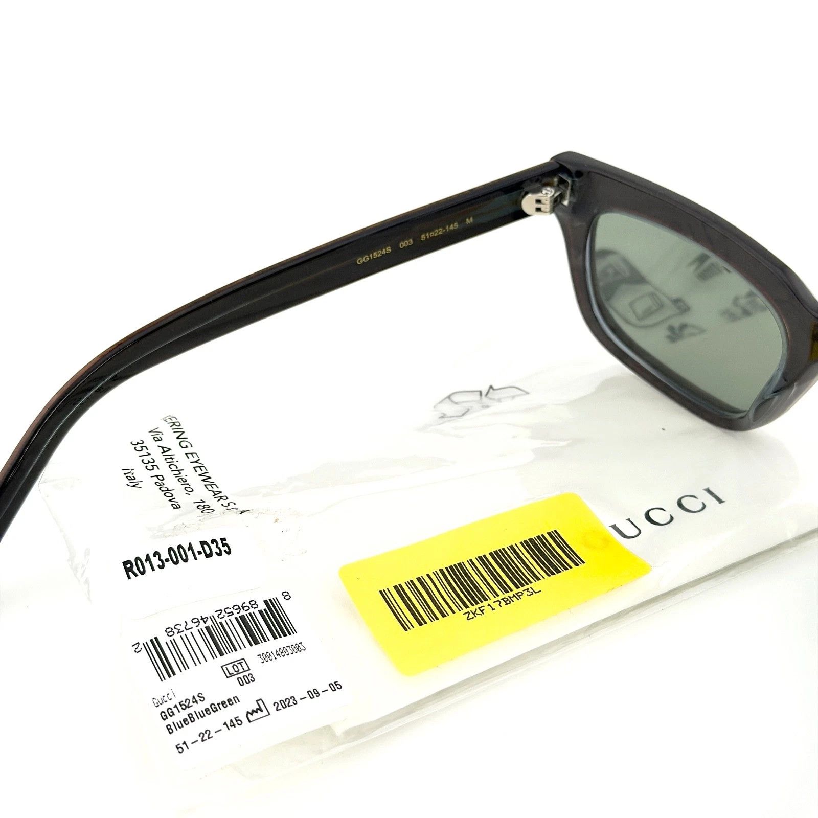 Gucci GUCCI 1524 Gg1524S Brown Wood Print Green Narrow Square 003 Size ONE SIZE - 6 Thumbnail