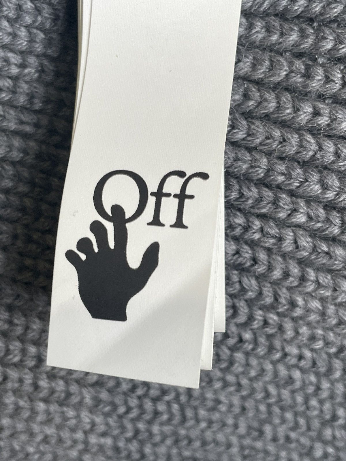Off-White OFF WHITE Wool Embroidered Hand Logo Beanie Grey Size ONE SIZE - 5 Thumbnail