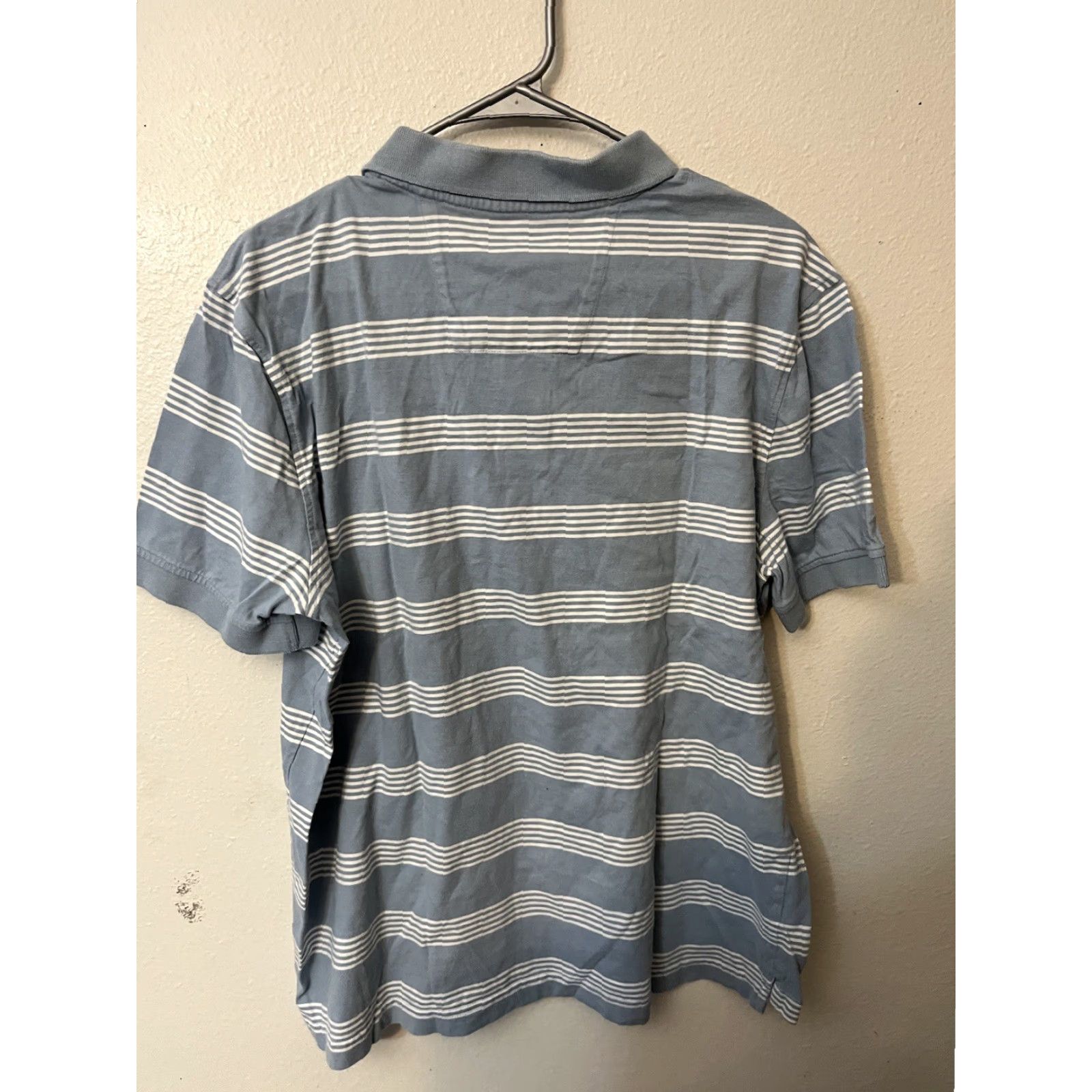 Nautica Nautica Polo Shirt Mens Blue Striped Short Sleeve L Large Button Collared Logo Golf Boating Classic True Deck Shirt Regular Cotton Woven Shirt Size US L / EU 52-54 / 3 - 2 Thumbnail