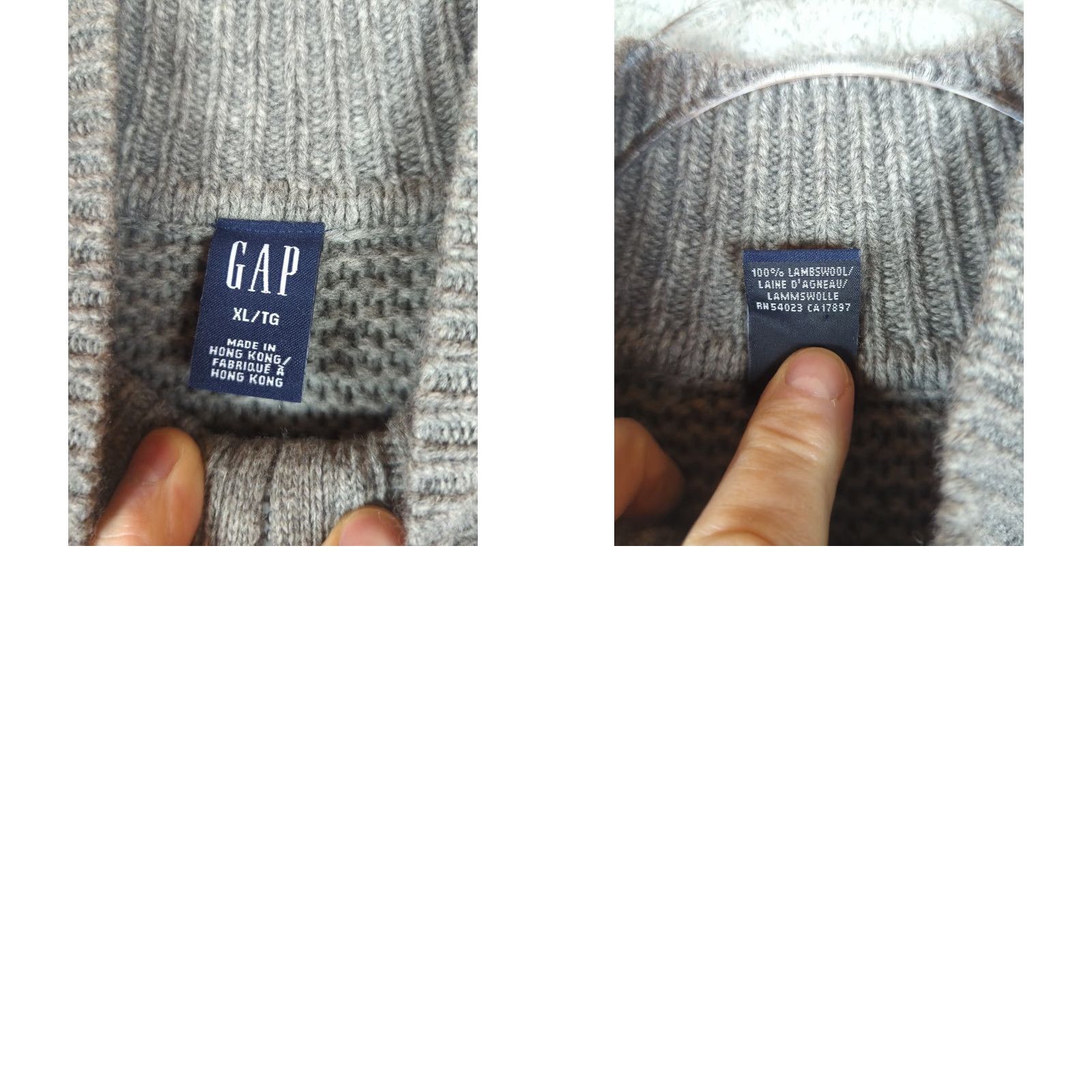 Gap VINTAGE Gap Cardigan Sweater Mens 2XL Gray Wool Knit Full Zip Mock Neck Long Sleeve Zipper Classic Grandpa Size US XXL / EU 58 / 5 - 10 Thumbnail