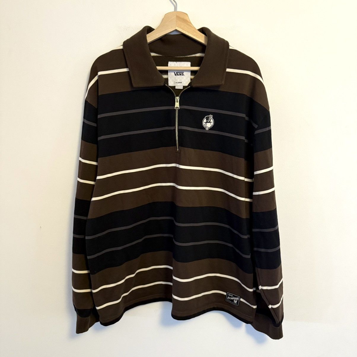 Vans Vans High Hat Fleece Quarter Zip Striped Shirt Sweater Size US XL / EU 56 / 4 - 1 Thumbnail