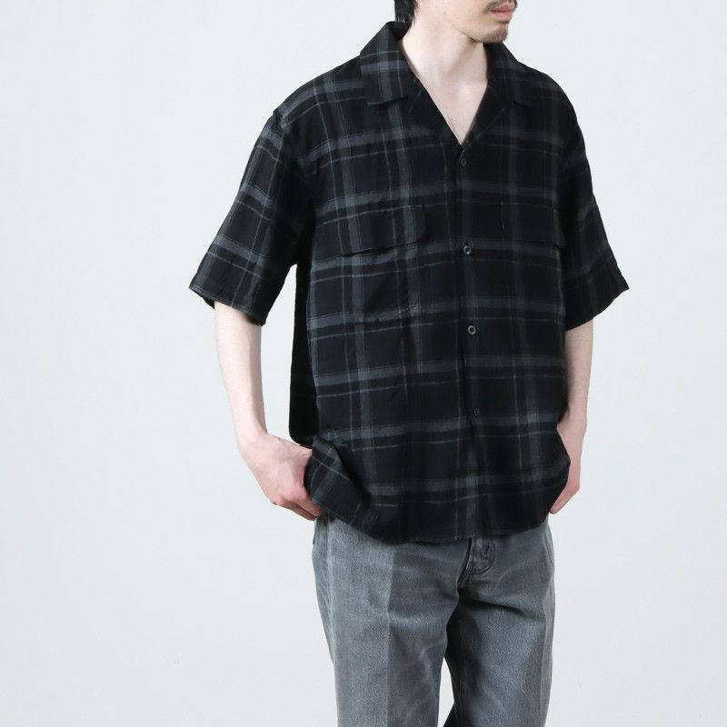 Kaptain Sunshine Kaptain Sunshine Short Sleeve Shirt - Black Plaid Size US L / EU 52-54 / 3 - 1 Thumbnail